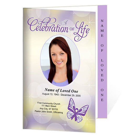 Lupus 4-Sided Graduated Funeral Program Template.