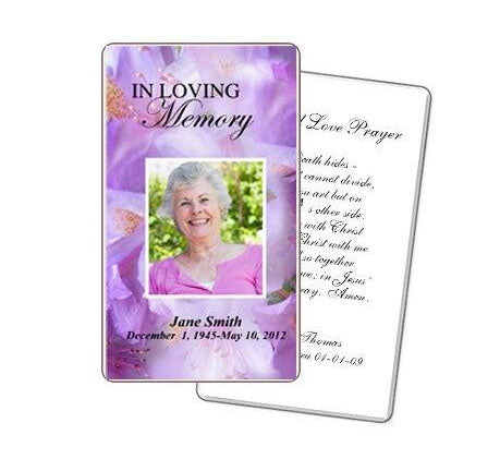 Lavender Prayer Card Template – Funeral Program-Site Funeral Programs ...