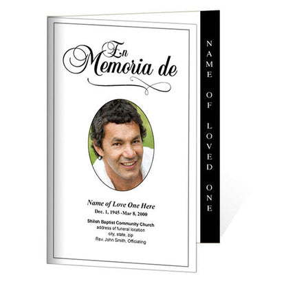 Memoria 4-Sided Graduated Funeral Program Template.