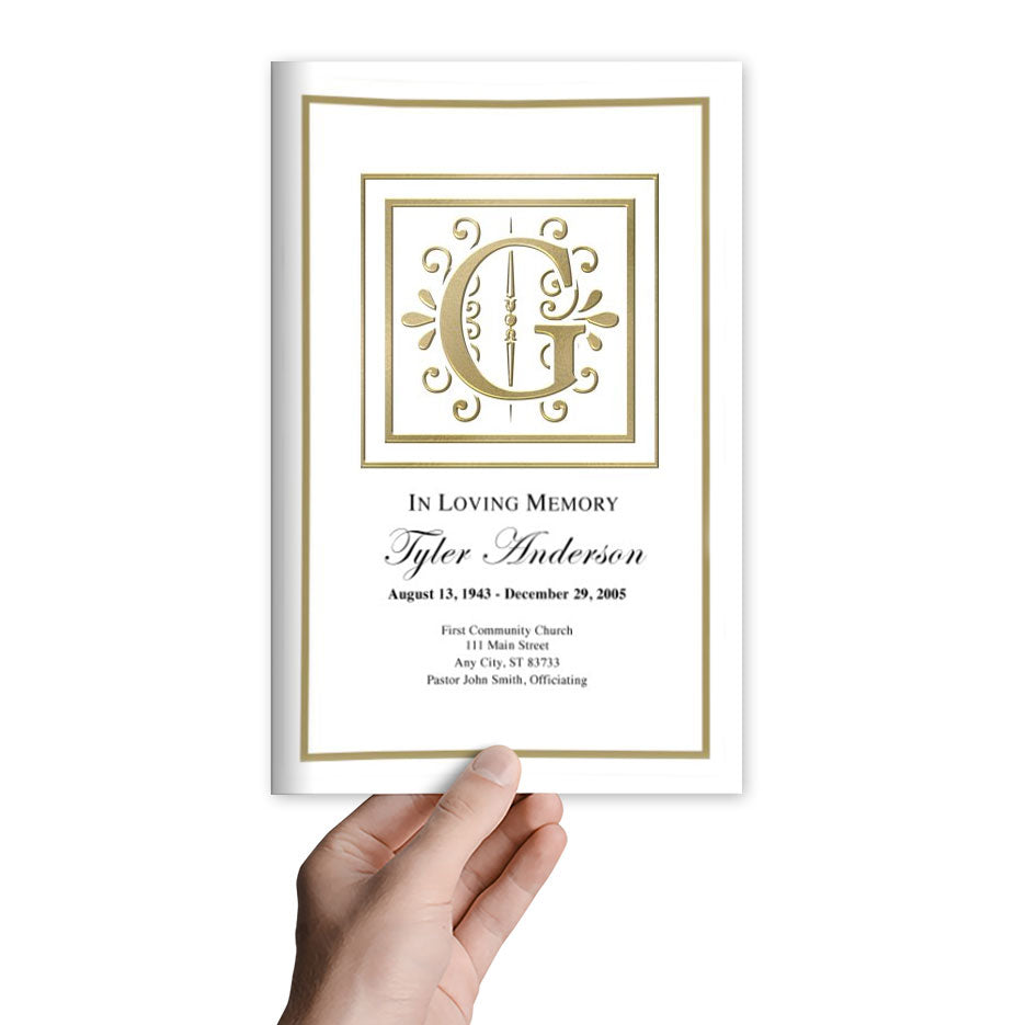 Monogram Gold G Program Template.