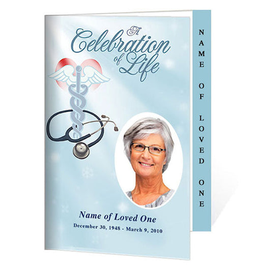 Nurse 4-Sided Graduated Funeral Program Template.