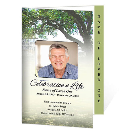 Oakridge 4-Sided Graduated Funeral Program Template.