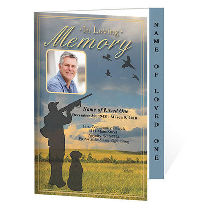 Pheasant 4-Sided Graduated Funeral Program Template.