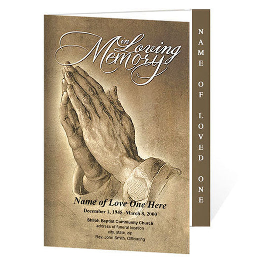 Prayer 4-Sided Graduated Funeral Program Template.