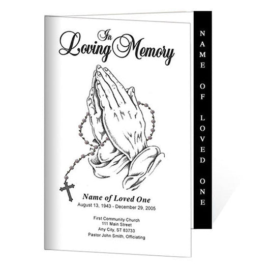 Prayer Beads 4-Sided Graduated Funeral Program Template.