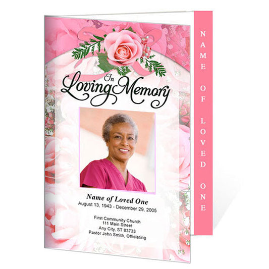 Precious 4-Sided Graduated Funeral Program Template.