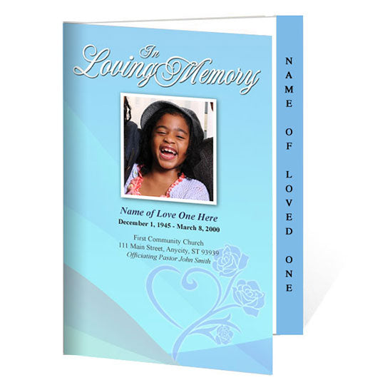 Princess 4-Sided Graduated Funeral Program Template.