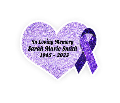 Personalized Pancreatic Cancer Ribbon (Purple) - Pack of 10