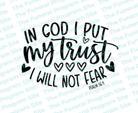 Put My Trust Bible Verse Word Art.