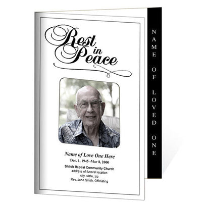 Rest 4-Sided Graduated Funeral Program Template.