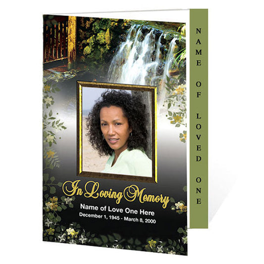 Serene 4-Sided Graduated Funeral Program Template.