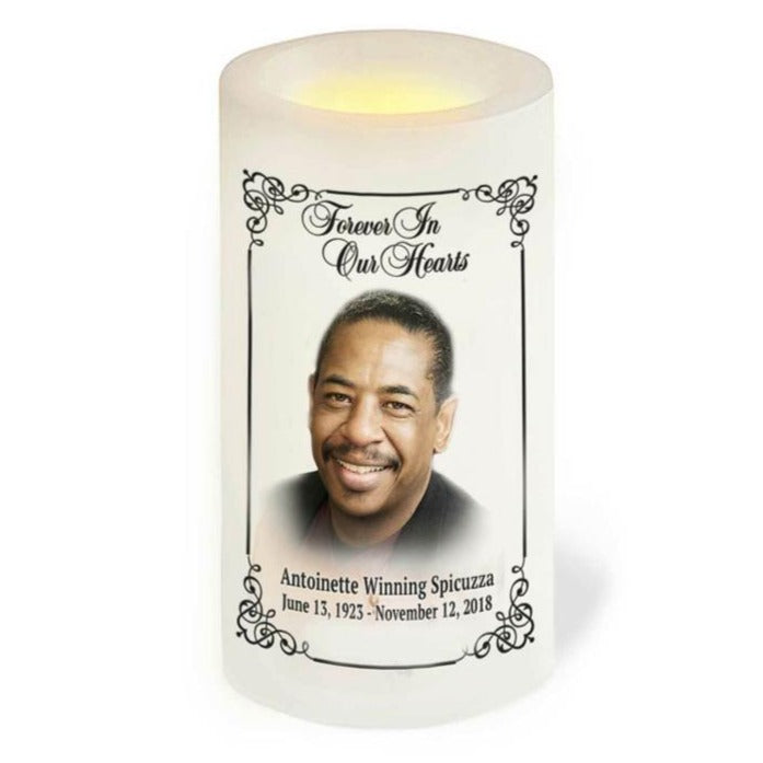 Signature Flameless LED Personalized Memorial Candle.