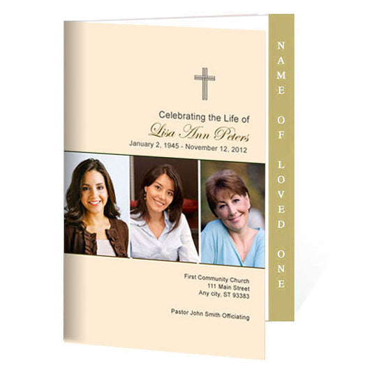 Spiritual 4-Sided Graduated Funeral Program Template.