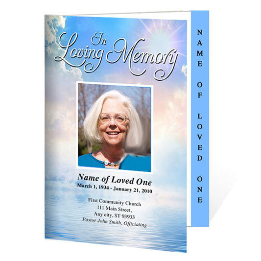 Starlight 4-Sided Graduated Funeral Program Template.