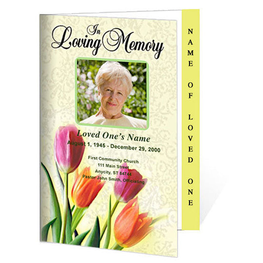 Sunny 4-Sided Graduated Funeral Program Template.