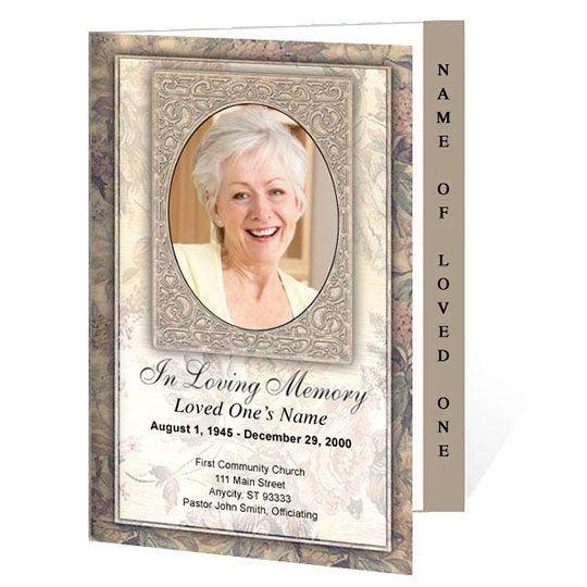 Tapestry 4-Sided Graduated Funeral Program Template – Funeral Program ...