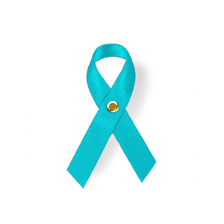 Teal Cancer Ribbon, Awareness Ribbons (No Personalization) - Pack of 10 - Celebrate Prints