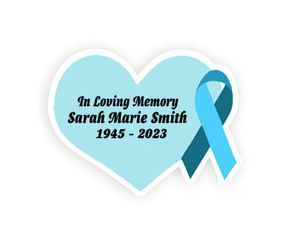 Teal Cancer Ribbon Heart Pin - Pack of 10