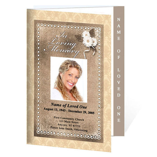 Topaz 4-Sided Graduated Funeral Program Template.