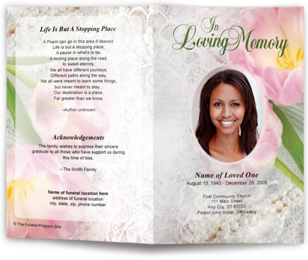 Pearls Funeral Program Template | Funeral Program Site – Funeral ...